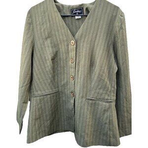 Vintage Sweet Suit Women’s Sz 12  Dress Jacket Tan Brown City Brown Button